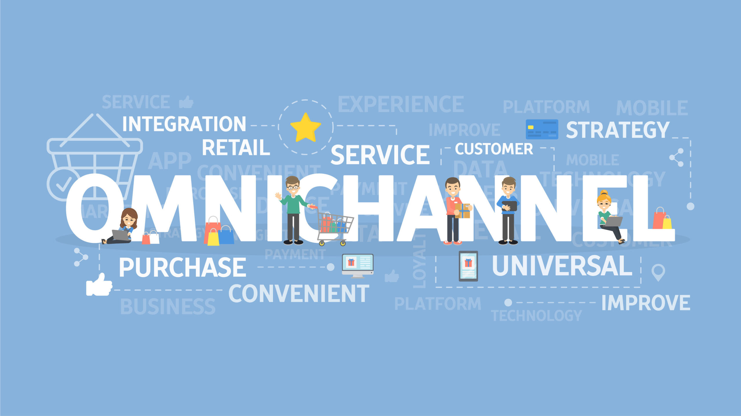Omnichannel concept illustration. Idea of service, strategy and integration.