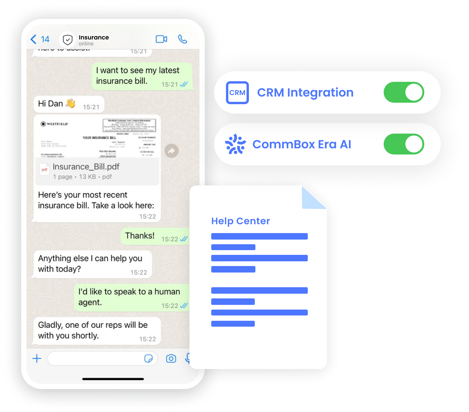 CommBox Era AI - WhatsApp AI Chatbot light blue
